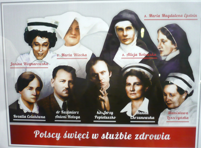 Polscy święci w służbie zdrowia - zdjęcie wykonane w dużym formacie przez pielęgniarki i położne z Poznania.
